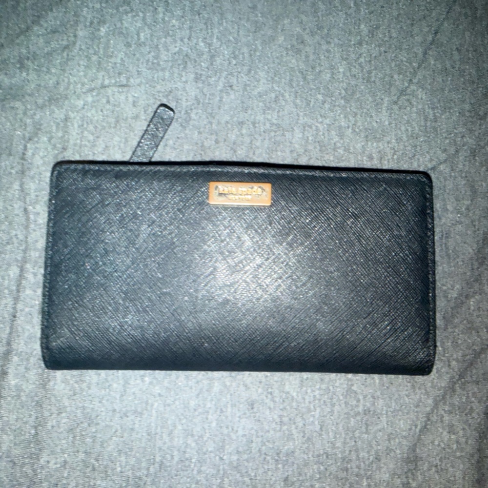 Kate Spade Black Wallet with Gold Accents